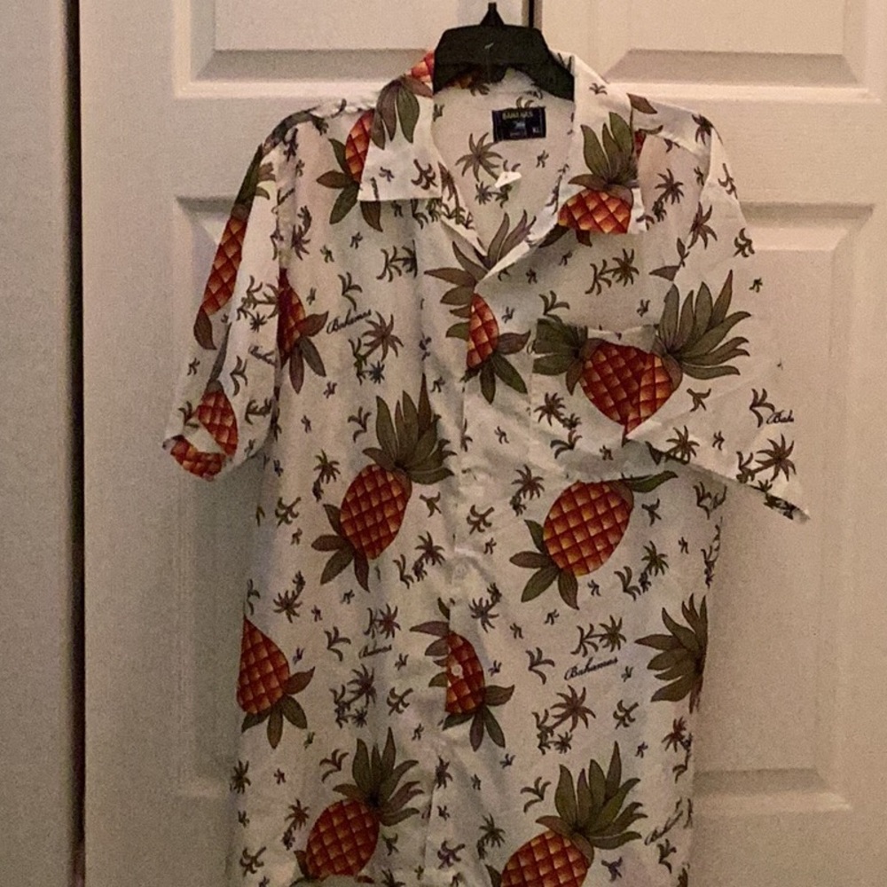 🍍 NWT Bahamas Tropical Men's Short Sleeve Print Shirt X Large Closet Must Have🍍